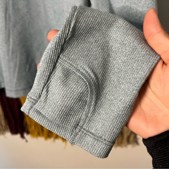 Athleta Uptempo Ribbed Henley Top, Minimalistic Grey SIZE 1x - Picture 5 of 9